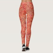 Swirling Flowers and Vines in Red Hues Leggings (Achterkant)