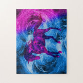 Swirling Fractal Fantasy Black Horse Art Legpuzzel (Verticaal)