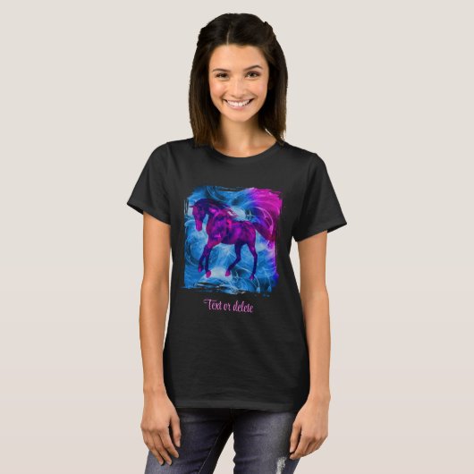 Swirling Fractal Fantasy Horse Art Personalized T-shirt (Voorkant volledig)