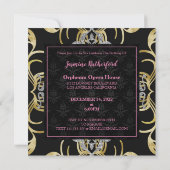 Swirling Gold en Silver Birthday Uitnodiging (Achterkant)
