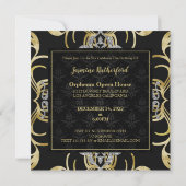 Swirling Gold en Silver Birthday Uitnodiging (Achterkant)