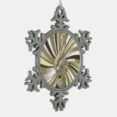 Swirling Golden Music Clef Snowflake Ornament (Links)