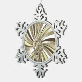 Swirling Golden Music Clef Snowflake Ornament (Rechts)