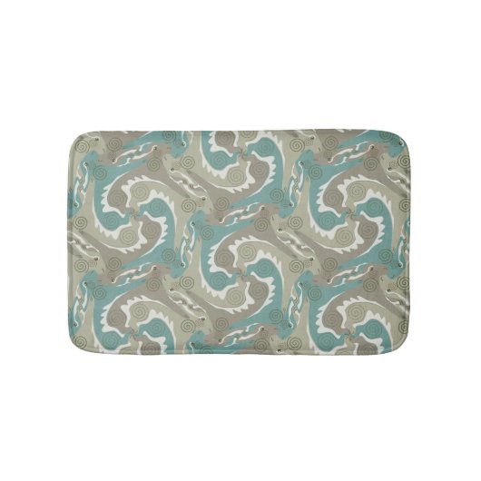 Swirling Hares Tesselation Zachte Groene Bathmat 4 Badmat (Voorkant)