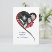 Swirling hart bruiloft bedankkaart (Staand voorkant)