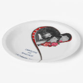 Swirling hart bruiloft papieren bordje (Gekanteld)