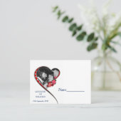Swirling hart bruiloft plaatskaartje (Staand voorkant)