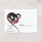 Swirling hart bruiloft plaatskaartje (Voorkant)