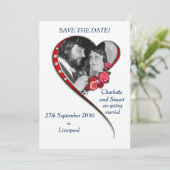 Swirling hart bruiloft plat opslaan van de datum K Save The Date (Staand voorkant)