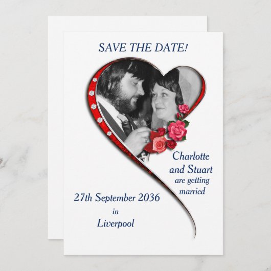 Swirling hart bruiloft plat opslaan van de datum K Save The Date (Voorkant / Achterkant)