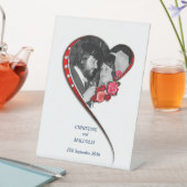 Swirling hart bruiloft reclamebord met voetstuk (Insitu)