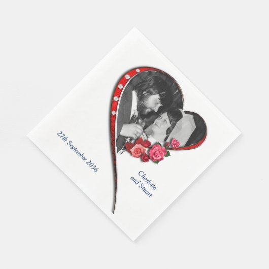 Swirling hart bruiloft servet (Hoek)