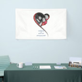 Swirling hart bruiloft spandoek (Beurs)
