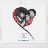 Swirling hart bruiloft sparkling wijnetiket (Enkel label)