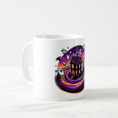 Swirling Haunted House Halloween Mok - Schattigee  (Voorkant links)