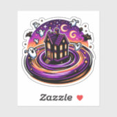 Swirling Haunted House Vinyl Schattigee Halloween- Sticker (Vel)