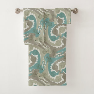 Swirling Hazen 4 smaragdgroen Badkamer Handdoek Se
