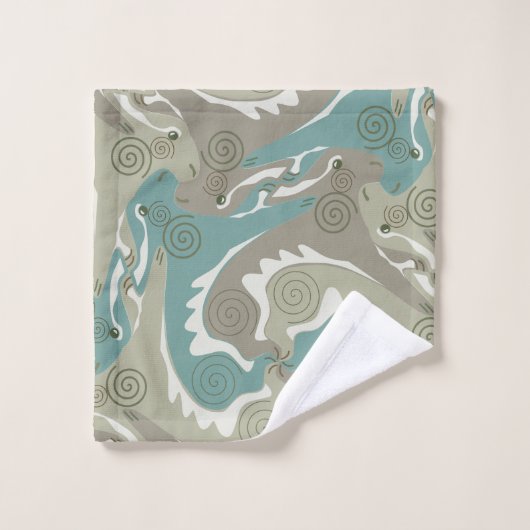 Swirling Hazen 4 smaragdgroen Badkamer Handdoek Se (Wasdoekje)