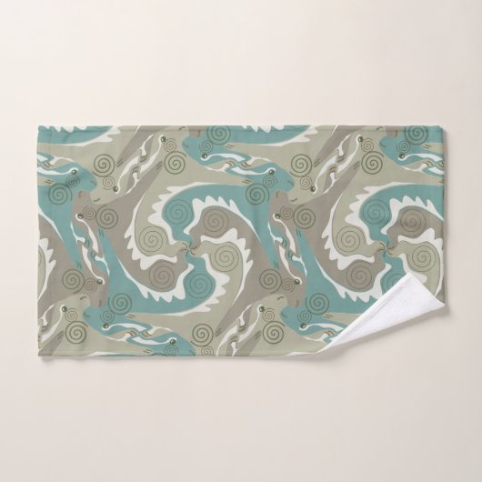 Swirling Hazen 4 smaragdgroen Badkamer Handdoek Se (Handdoek)