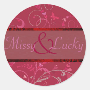 Swirling Hearts Paar Sticker/Seal Ronde Sticker