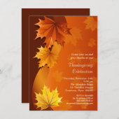 Swirling herfstblaadjes Thanksgiving Dinner Party Kaart (Voorkant / Achterkant)