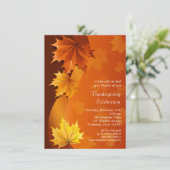 Swirling herfstblaadjes Thanksgiving Dinner Party Kaart (Staand voorkant)