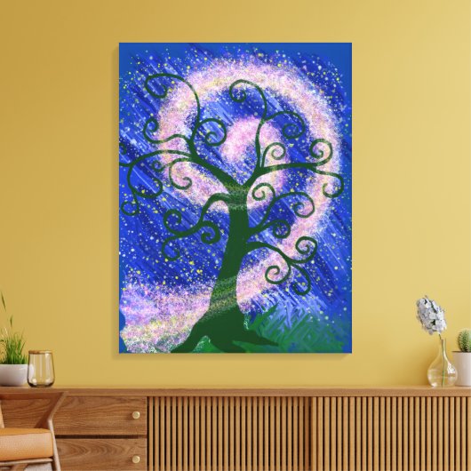 Swirling Magic Tree Canvas Afdruk (Insitu (Woonkamer))
