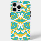 Swirling Patroon in Turquoise en Geel Case-Mate iPhone Case (Achterkant)