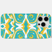 Swirling Patroon in Turquoise en Geel Case-Mate iPhone Case (Achterkant (horizontaal))