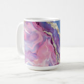 Swirling Pattern of Marbled Effect Pink and Blue Koffiemok (Voorkant links)