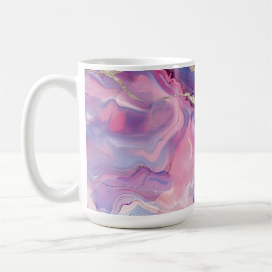 Swirling Pattern of Marbled Effect Pink and Blue Koffiemok (Links)
