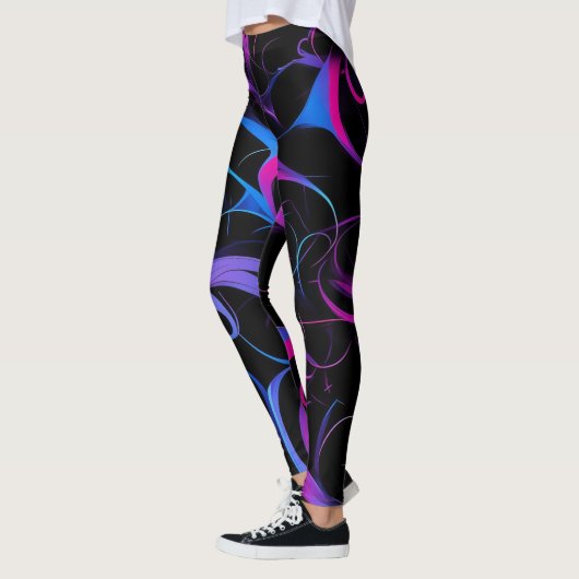 💫 Swirling Pink & Violet Pattern - Elegant & Myst Leggings (Links)