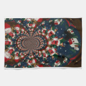 Swirling Santa Magic: Vakantie Mokken & Keuken Ide Theedoek (Horizontaal)