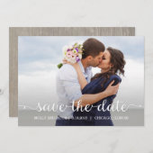 Swirling Script Wedding Save the Date Kaart (Voorkant / Achterkant)