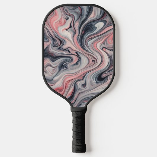 Swirling Shades of Pink, Grey, and White Pickleball Paddle (Voorkant)