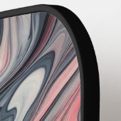 Swirling Shades of Pink, Grey, and White Pickleball Paddle (Links Detail)