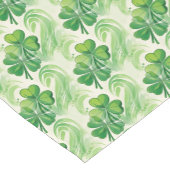Swirling Shamrock Four Leaf Clover St Patricks Day Korte Tafelloper (Hoek)