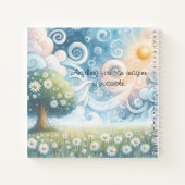 Swirling Skies / Daisies & Quote Notitieboek (Achterkant)