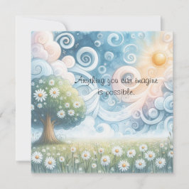 Swirling Skies / Daisies & Quote Notitiekaartje