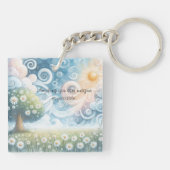 Swirling Skies / Daisies & Quote Sleutelhanger (Achterkant)