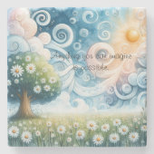 Swirling Skies / Daisies & Quote Stenen Onderzetter (Voorkant)