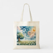 Swirling Skies / Daisies & Quote Tote Bag (Achterkant)