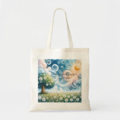 Swirling Skies / Daisies & Quote Tote Bag (Voorkant)