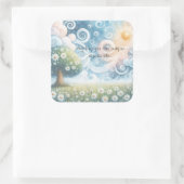 Swirling Skies / Daisies & Quote Vierkante Sticker (Tas)