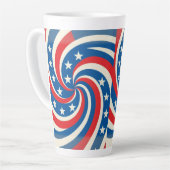 Swirling Stars and Stripes Patriotic Latte Mok (Linkerhoek)