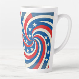 Swirling Stars and Stripes Patriotic Latte Mok