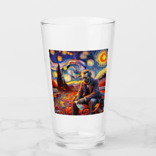 Swirling Stars Glass Cup - Columbus Day Tribute Glas