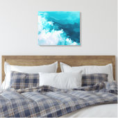 Swirling Turquoise Waves Abstract Ocean Wave Art Canvas Afdruk (Insitu (Slaapkamer))