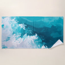 Swirling Turquoise Waves Abstract Ocean Wave Art Strandlaken