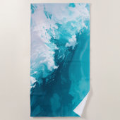 Swirling Turquoise Waves Abstract Ocean Wave Art Strandlaken (Voorkant)